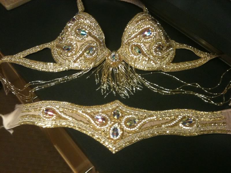 Egyptian Classic Style Gold Bedlah Bra and Belt Set at