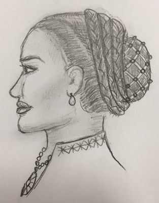 Sketch of my hair design concept
